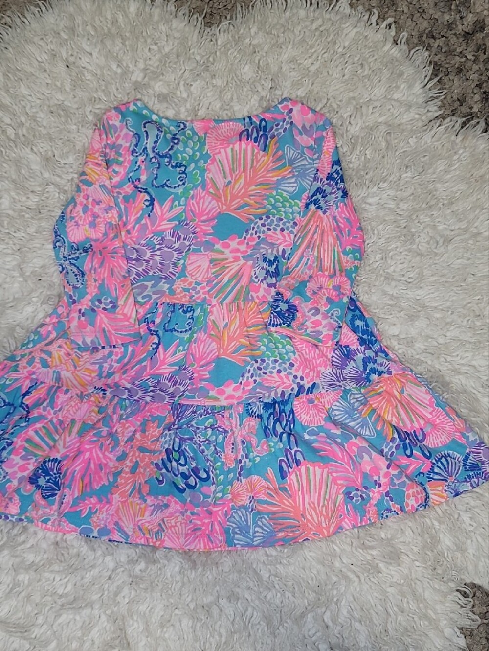 Lilly Pulitzer Pastel Floral Print Dress in Pink, Blue, Mint - Picture 3 of 3